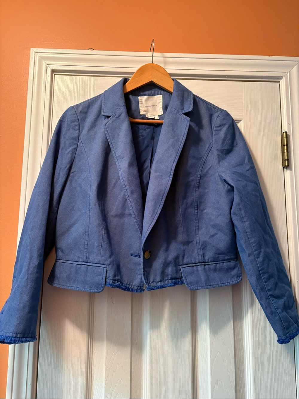 Anthropologie Light Blue Cropped Women's Blazer